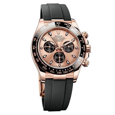 rolex daytona rose gold rubber strap replica|rose gold Rolex for sale.